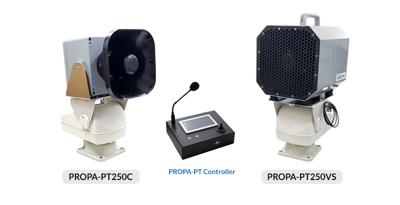 Pan/Tilt Long Range Acoustic Hailing Device 